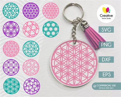 Keychain Round Pattern SVG | Creative Vector Studio