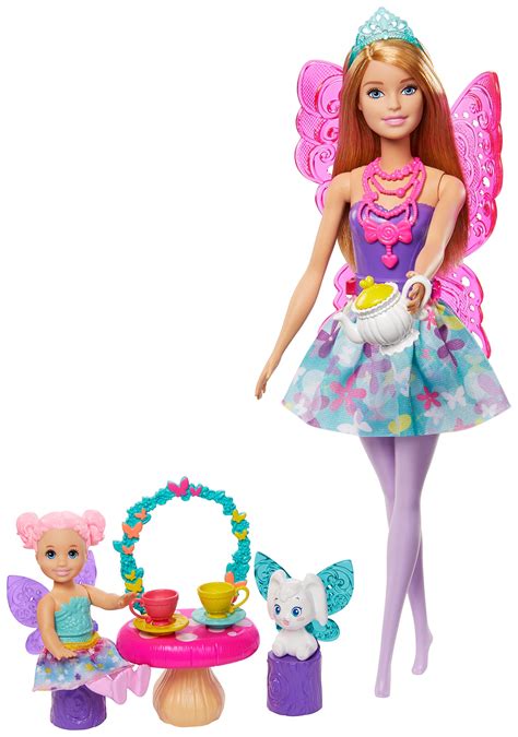 Buy Barbie Dreamtopia Tea Party Playset with Barbie Fairy Doll, Toddler ...