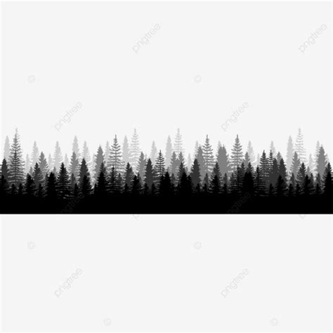 Forest Tree Line Silhouette PNG Free, Forest Panorama View Silhouette ...