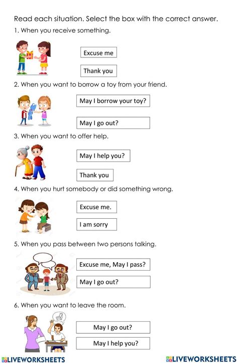 Polite Words Interactive Worksheet Live Worksheets – NBKomputer