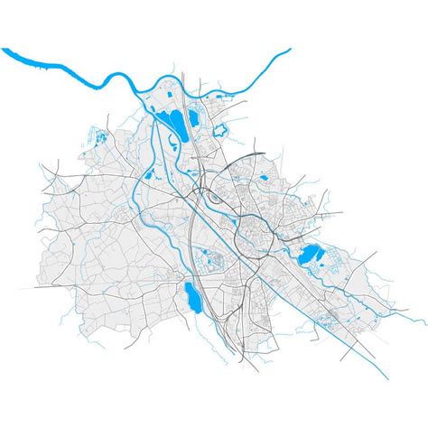 Mechelen, Belgium Black and White High Resolution Vector Map Stock ...