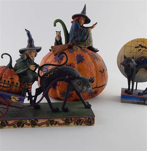 Three Halloween Jim Shore Heartwood Creek Halloween Collectibles : EBTH