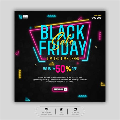 Premium PSD | Black friday sale banner template