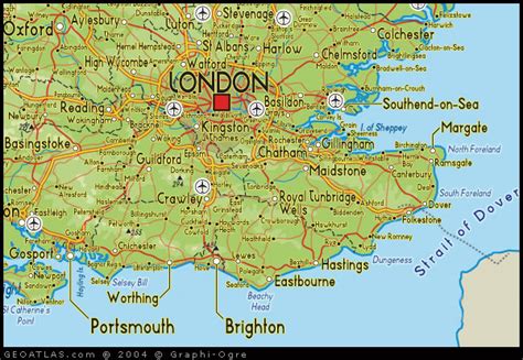 Map of South East England map, UK Atlas