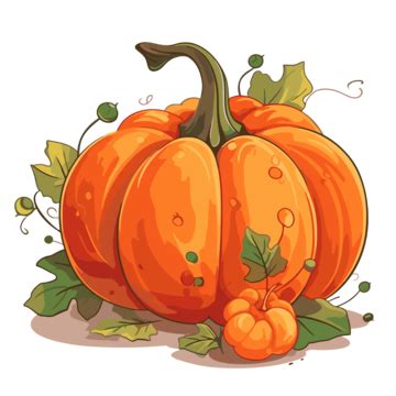 Fall Pumpkin Vector, Sticker Clipart Cartoon Pumpkin Design ...