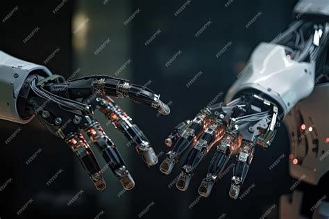 Premium AI Image | Robot hand with artificial intelligence and machine ...