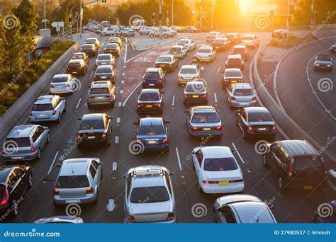 Aerial view of cars in traffic