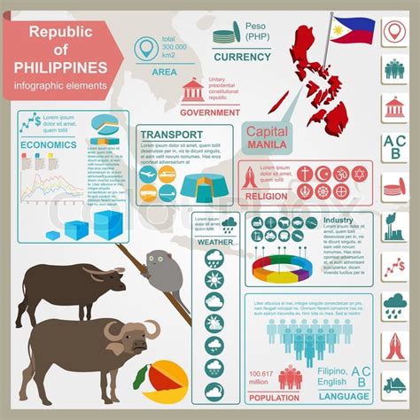 Philippines infographics, statistical ... | Stock vector | Colourbox