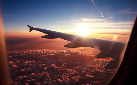 photography, Sunset, Sky, Clouds, Wings, Aircraft, Airplane Wallpapers ...