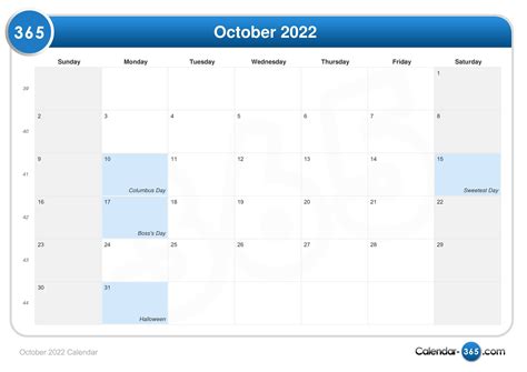 October 2022 Calendar