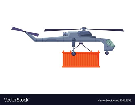 Transport helicopter cargo transportation service Vector Image