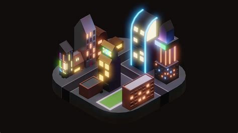 Low Poly City at Night - Finished Projects - Blender Artists Community