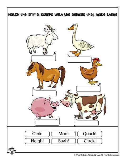 Printable Farm Animal Matching Game - Printable Word Searches