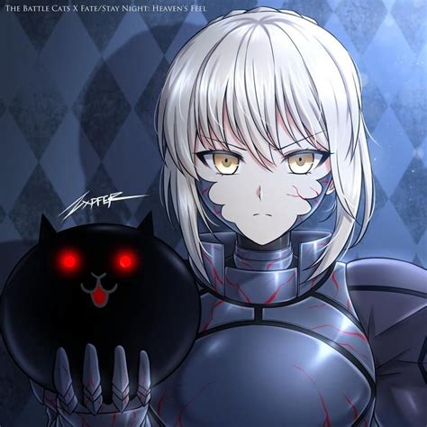 [Fan-made]Saber Alter & Killer cat : battlecats | Rare cats, Kitty ...