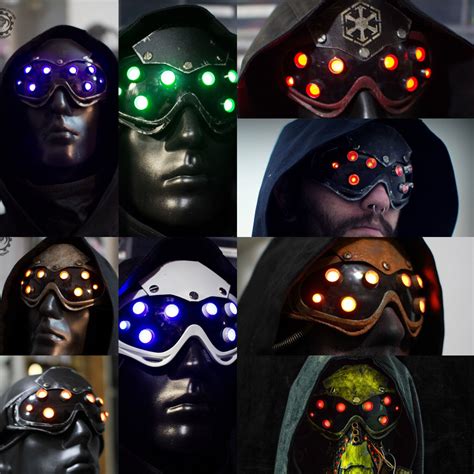 Custom order Hivemind Cyberpunk scifi LED dystopian light up goggles ...