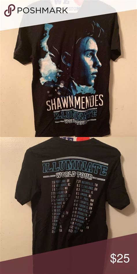 Shawn Mendes Illuminate World Tour Black T-Shirt | Black tshirt, Shirts ...