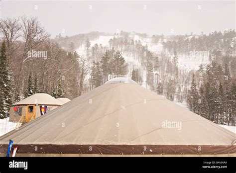 Yurts are used for lodging at Mount Bohemia ski resort in Michigans ...