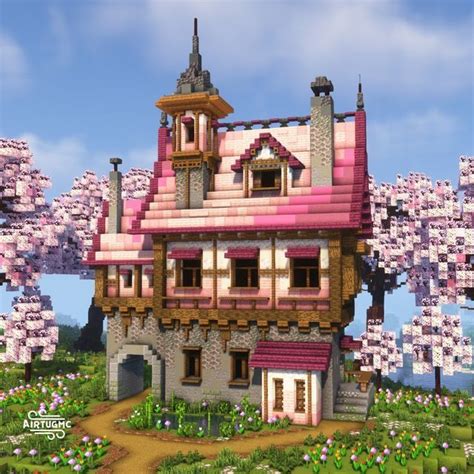 1.20 Cherry Blossom Minecraft House Build