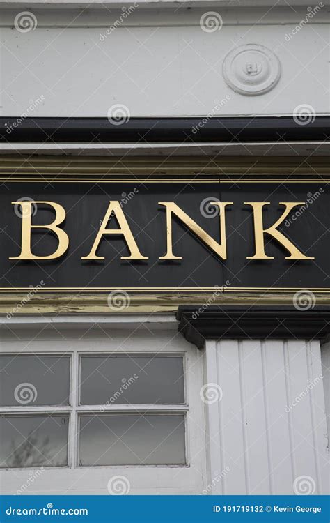 Bank Sign on Building stock photo. Image of signage - 191719132