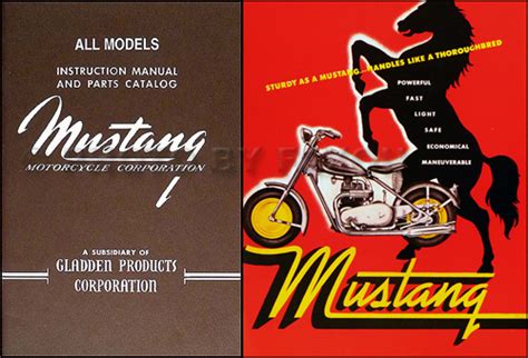 1948-1961 Mustang Motorcycle Manual and Brochure Reprint Set