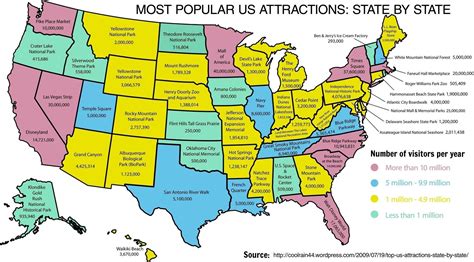 Map Shows the Most Popular Attraction in Every State | Road trip usa ...