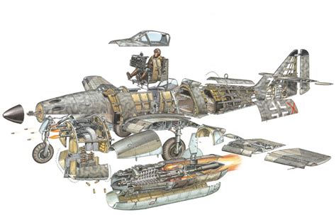 Messerschmitt Me 262 Cutaway Drawing in High quality