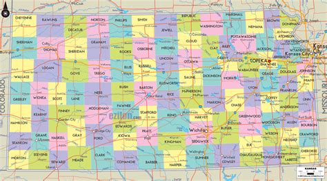 Kansas Map With Counties - Zip Code Map