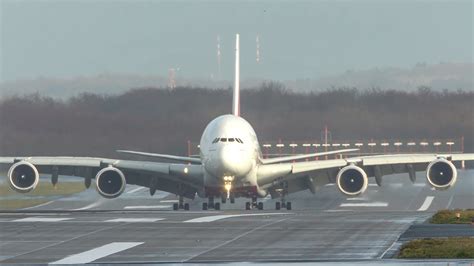 AIRBUS A380 LANDING with a FULL CLOSE-UP on the LANDING GEAR ...