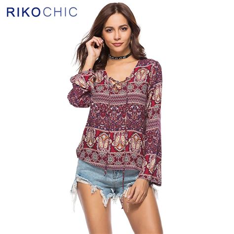 RIKOCHIC New 2018 Summer Casual Blouse Loose Sexy Women Bohemian Lace ...