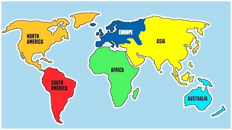 Simple World Map With Continents | Images and Photos finder