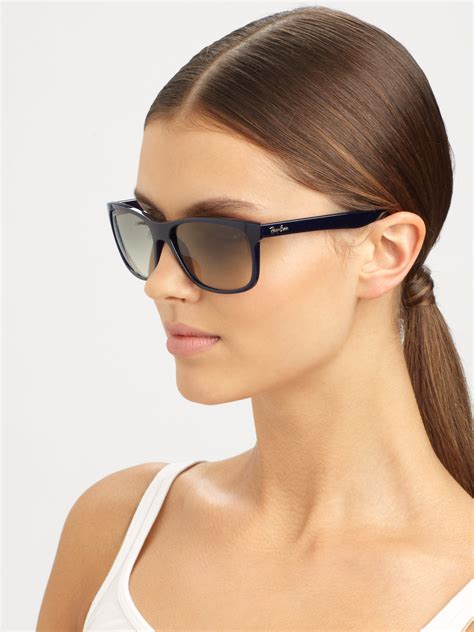 Ray-ban Square Top Acetate Sunglasses in Black | Lyst