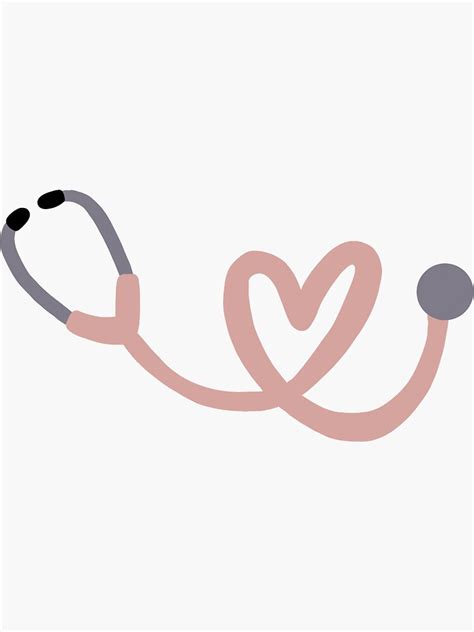 "Pink Stethoscope Heart" Sticker for Sale by cjs-sketches | Redbubble