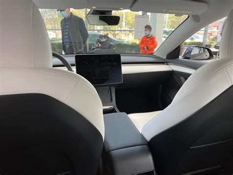 Up-close look at new Tesla Model 3 wood door trim in white - Drive Tesla