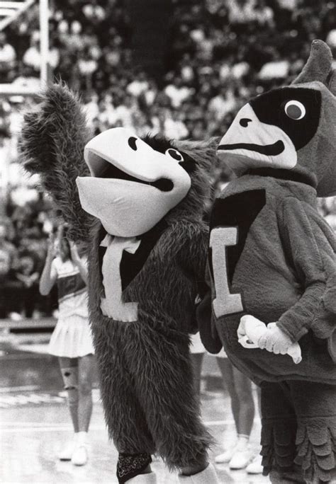 Iowa State Cyclones mascot, Cy the Cardinal, poses with his "offspring ...