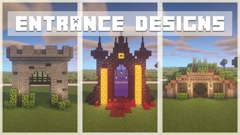 Build With Me: 3 Minecraft Doorway & Entrance Designs - YouTube