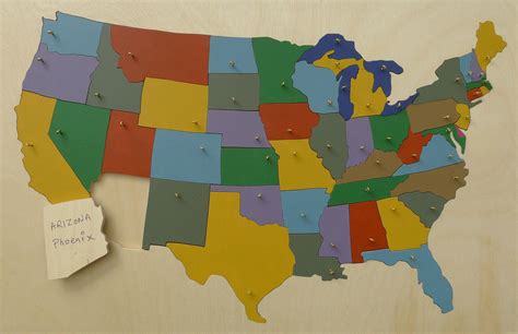 USA States: Wooden Puzzle Map - Etsy