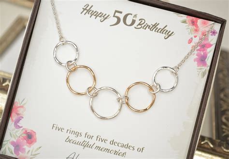 50th Birthday gift for women, Mixed metal rings, 50th Birthday jewelry ...