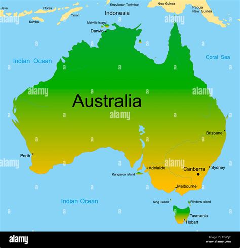 Map Of Australian Continent | Island Maps