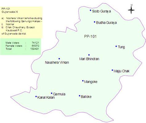 PP-101 Gujranwala Constituency Map – Paki Mag