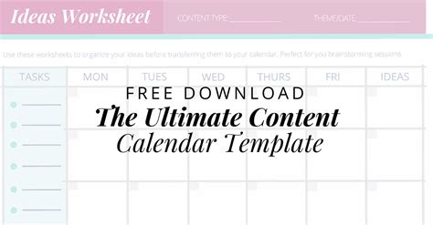 FREE: The Ultimate Content Calendar Template