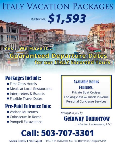 All Inclusive Italian Vacation Package | Getaway Tomorrow