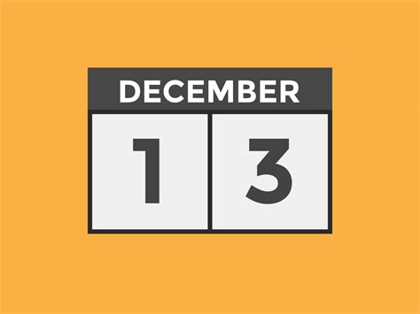 december 13 calendar reminder. 13th december daily calendar icon ...