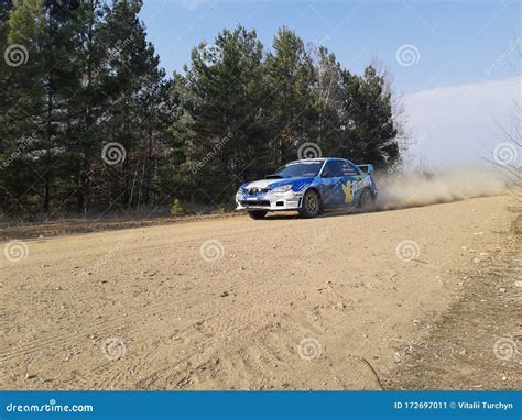 Subaru WRX STI Blue Sports Rally. Editorial Photo - Image of road, blue ...