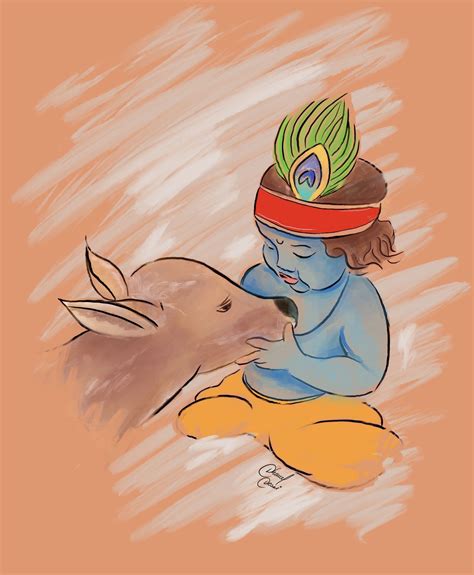 Krishna | baby | Lord Krishna Digital painting | God illustrations ...