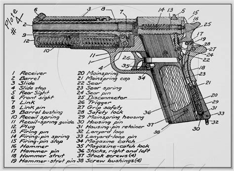 1911 Pistol Parts Diagram