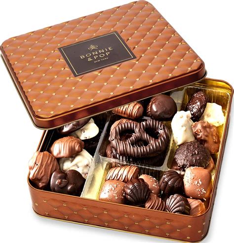 B&P Chocolate Gourmet Gift Basket in a Square Keepsake Tin – Bonnie & Pop