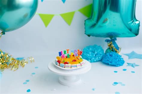 Premium Photo | Birthday cake with stars. bright cake for your first ...