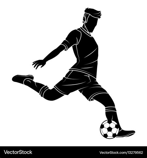 Soccer football silhouettes player Royalty Free Vector Image