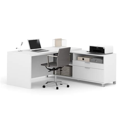 Premium Modern L-shaped Desk in White – ComputerDesk.com