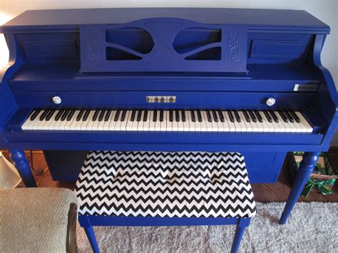 Homepage Galley 1 Custom Pianos - Royal Blue and Chevron Piano - The ...